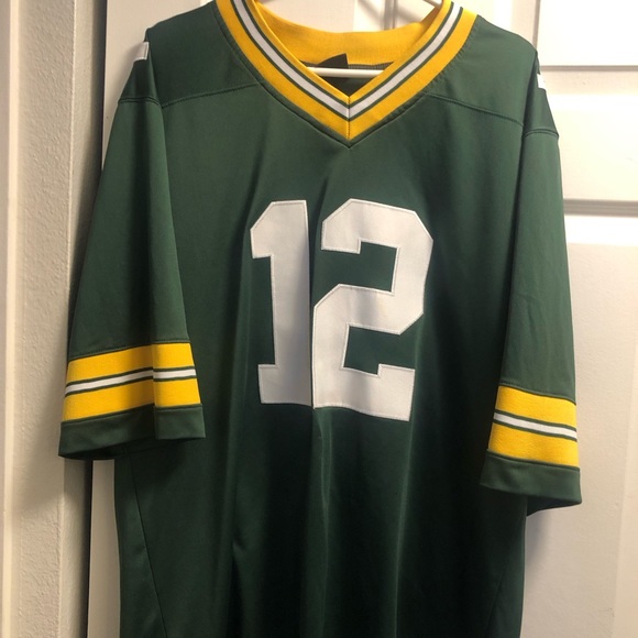 D & PGKA Green Bay Packers #12 Aaron Rogers Men’s Green Yellow Jersey Size Large - Picture 6 of 11